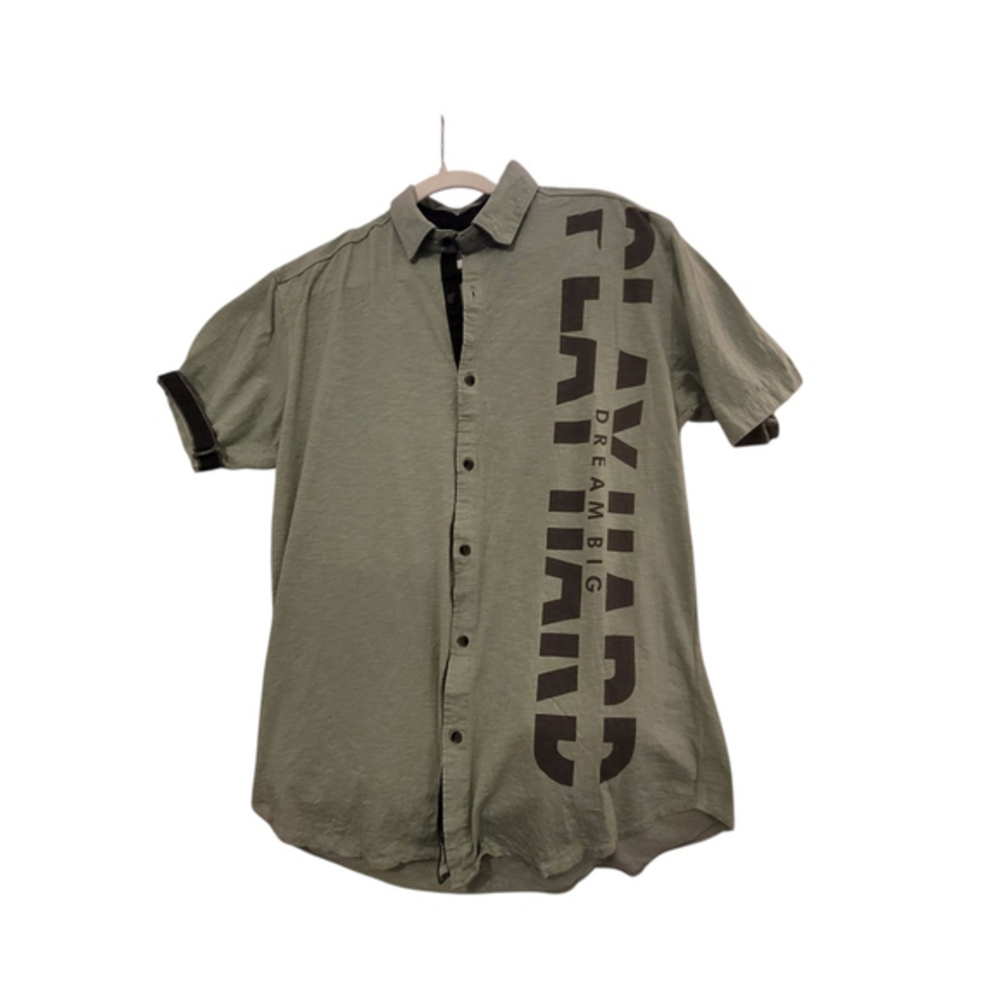 Vintage 90's I Blues Streetwear Trendy Designed‎ Button Up Shirt